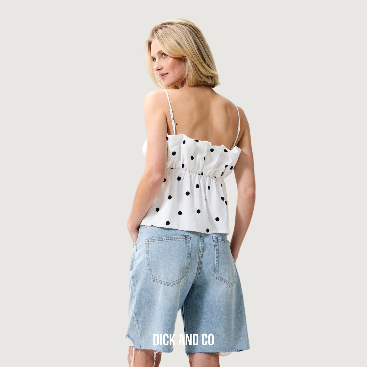 Dotted spaghetti top