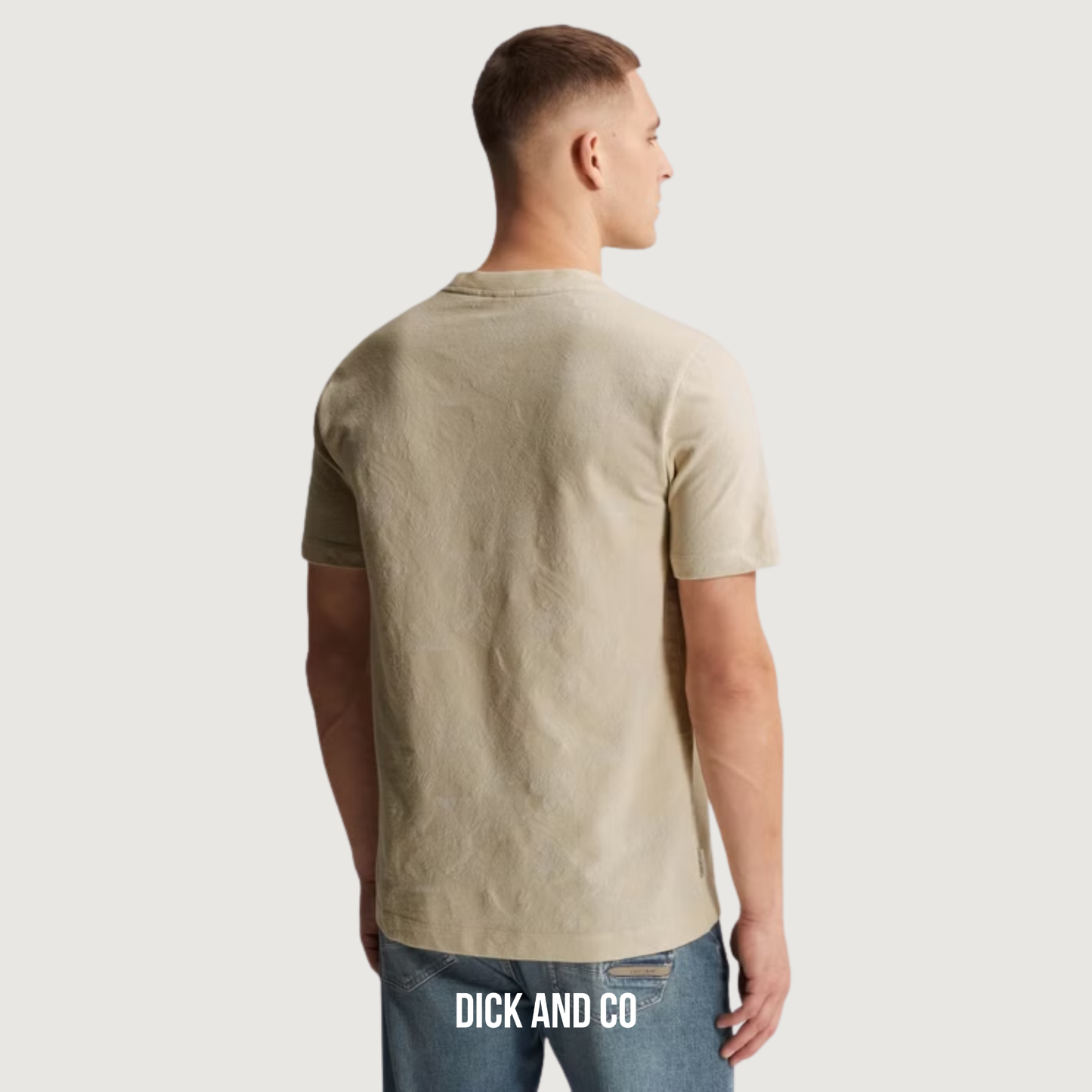 T-shirt van piqué met jacquardpatroon