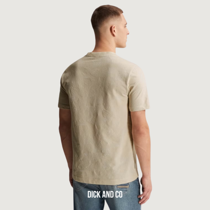 T-shirt van piqué met jacquardpatroon