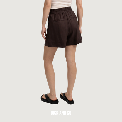 Short met hoge taille en elastische band