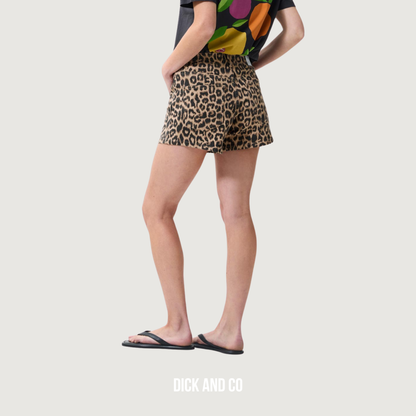 Leopard short with elastic waistband