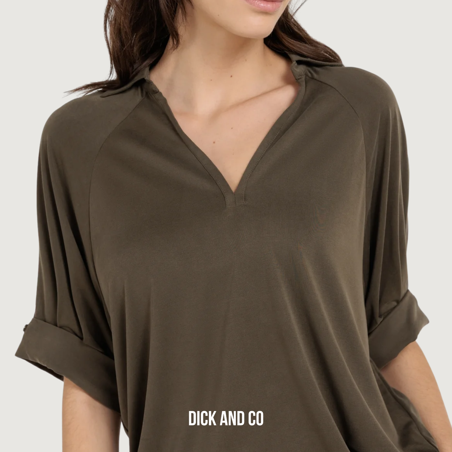 Jersey top met geplooide mouwen