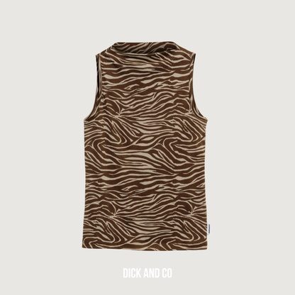 Zebra Print Boat Neck