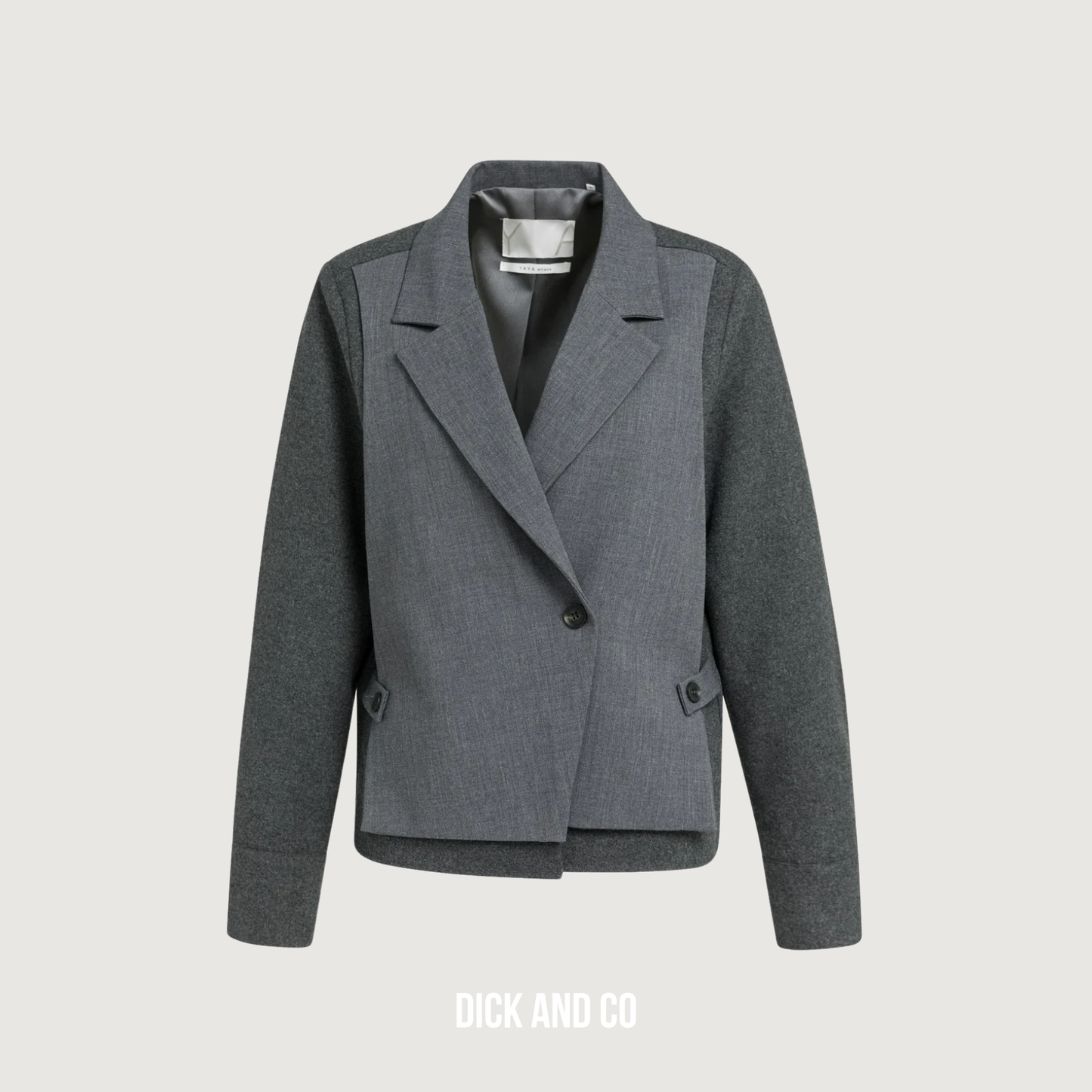 Blazer met contrasterende stof en losse pasvorm