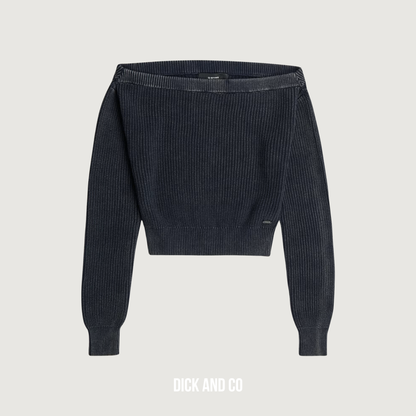 Offshoulder Washed Gebreide trui