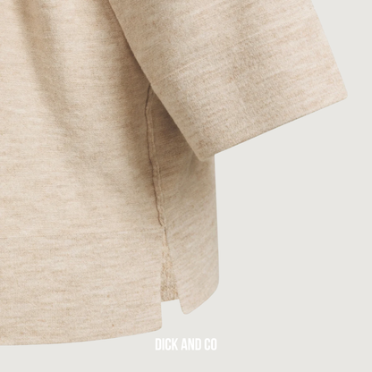 Fijngebreid oversized t-shirt met halflange mouwen