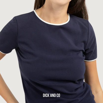T-shirt met contrasterende bies