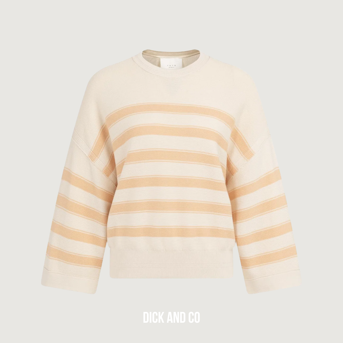 Gebreide sweater met strepen en wijde mouwen