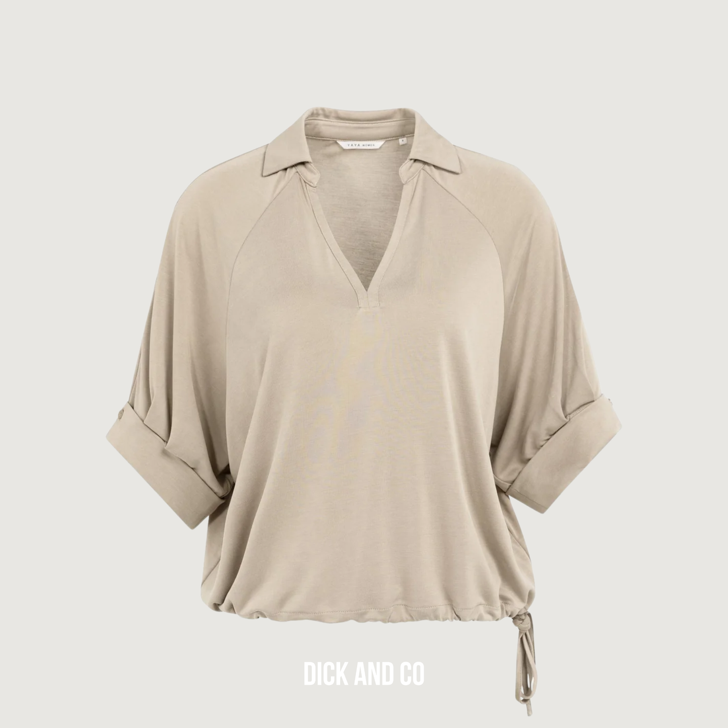 Jersey top met geplooide mouwen