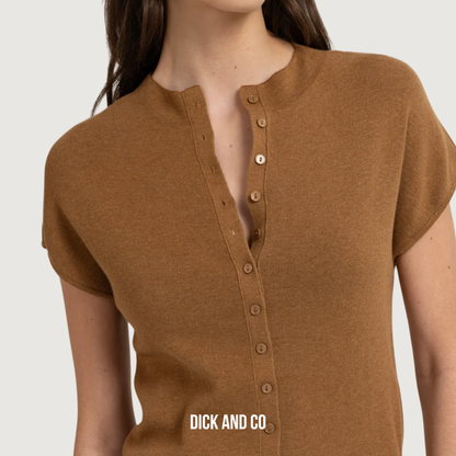 Gebreid vest met korte mouwen