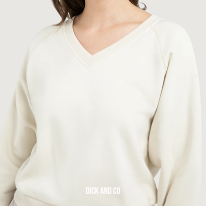 Sweater met V-hals en geribde boorden