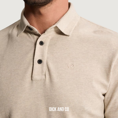 Slim fit polo met allover structuur