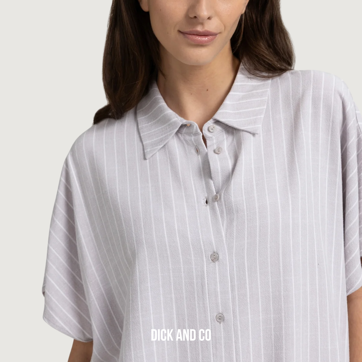 Gestreepte blouse met korte mouwen
