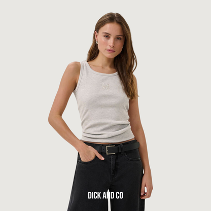 MY ESSENTIAL WARDROBE MWMandy top tanktop in de kleur grijs (Light Grey Melange)