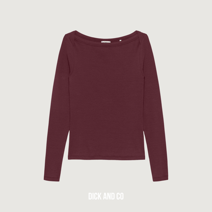Boatneck rib long sleeve