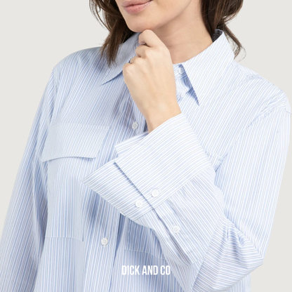 Gestreepte boyfriend blouse