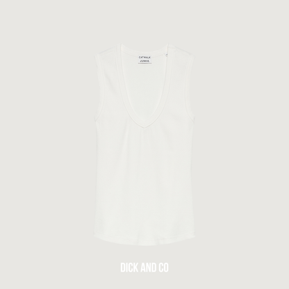 Vneck rib singlet