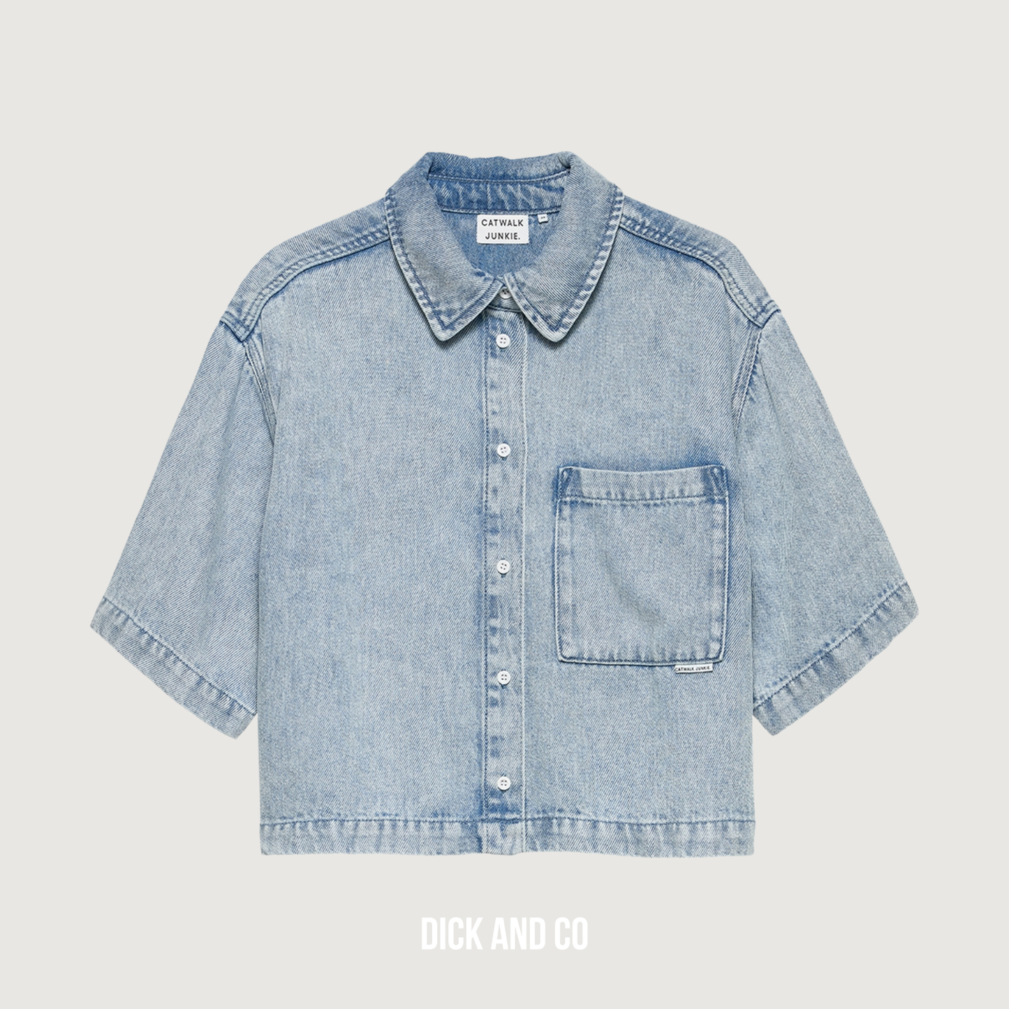 Short sleeve denim blouse