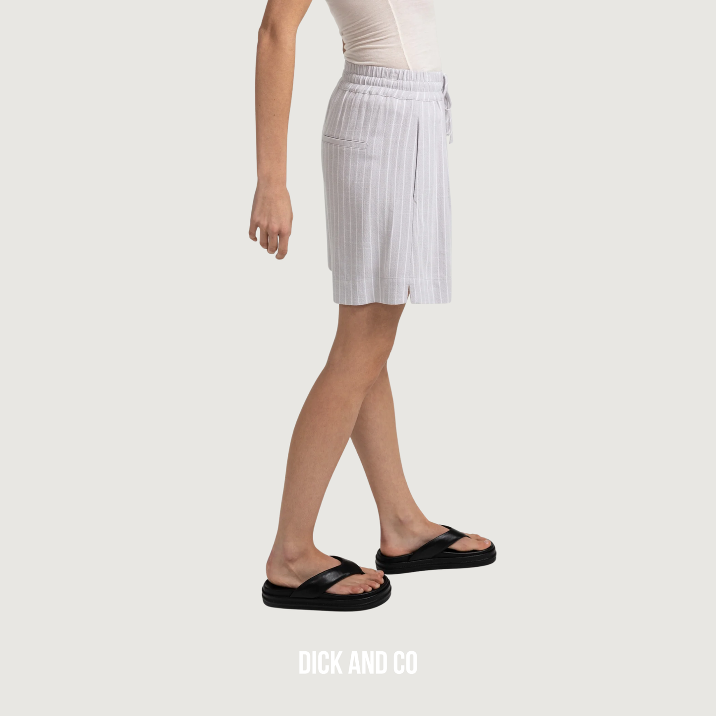 Gestreepte short met elastische taille