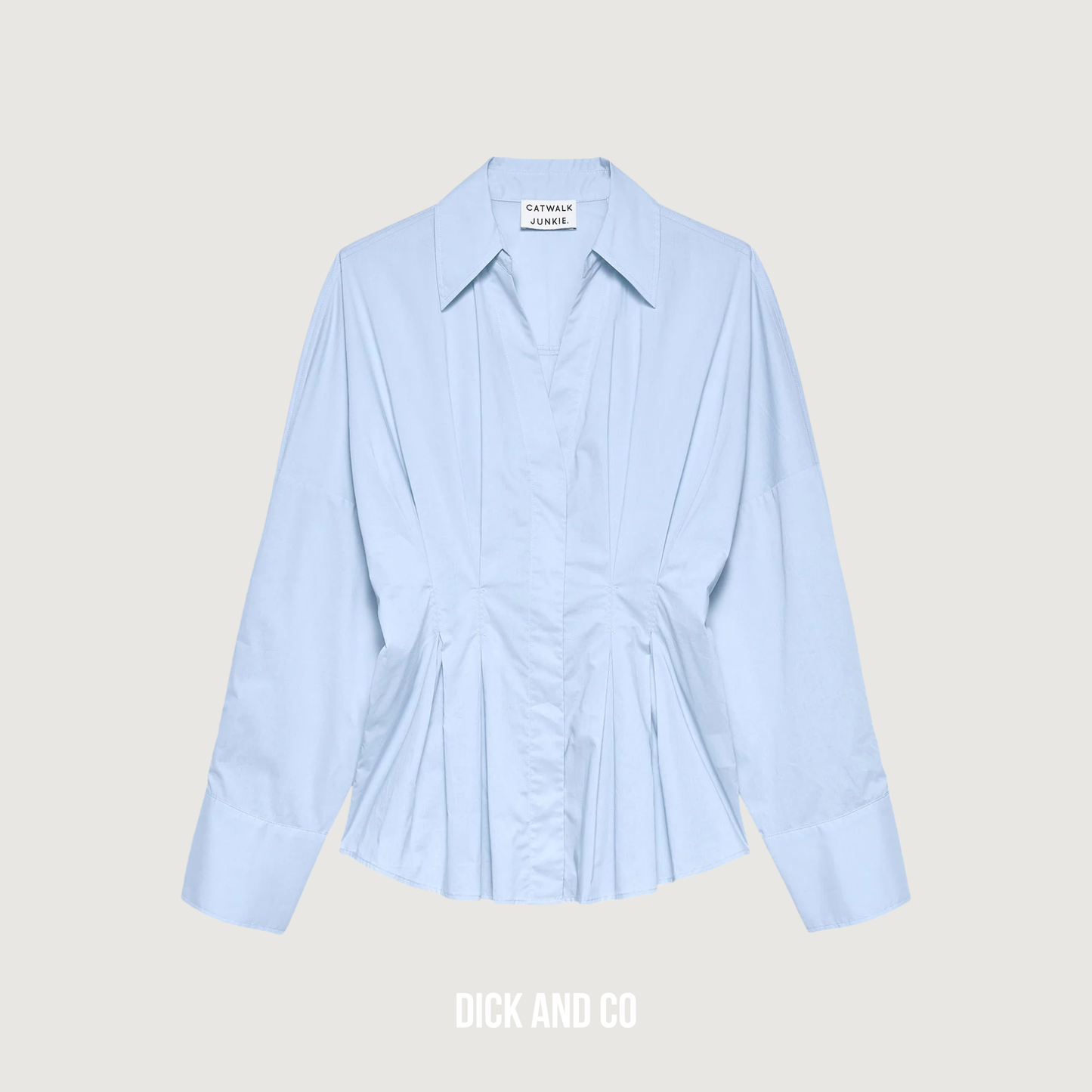 Blouse with waist pleats