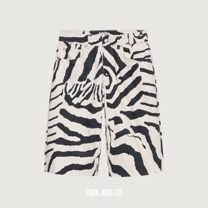 Loose fit zebra jorts
