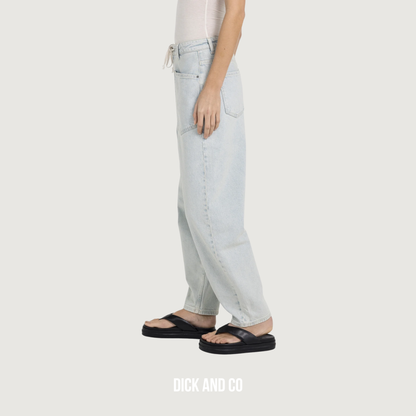 Gekleurde denim met koordsluiting