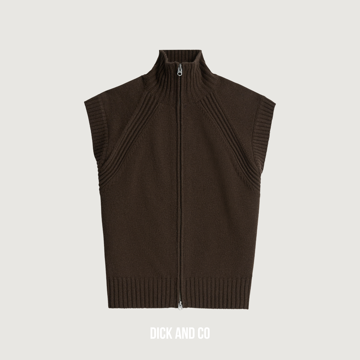Heavy Moto Zip Vest Knit