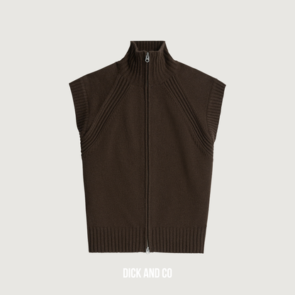 Heavy Moto Zip Vest Knit
