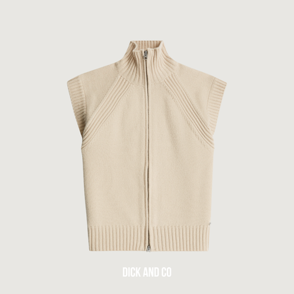 Heavy Moto Zip Vest Knit