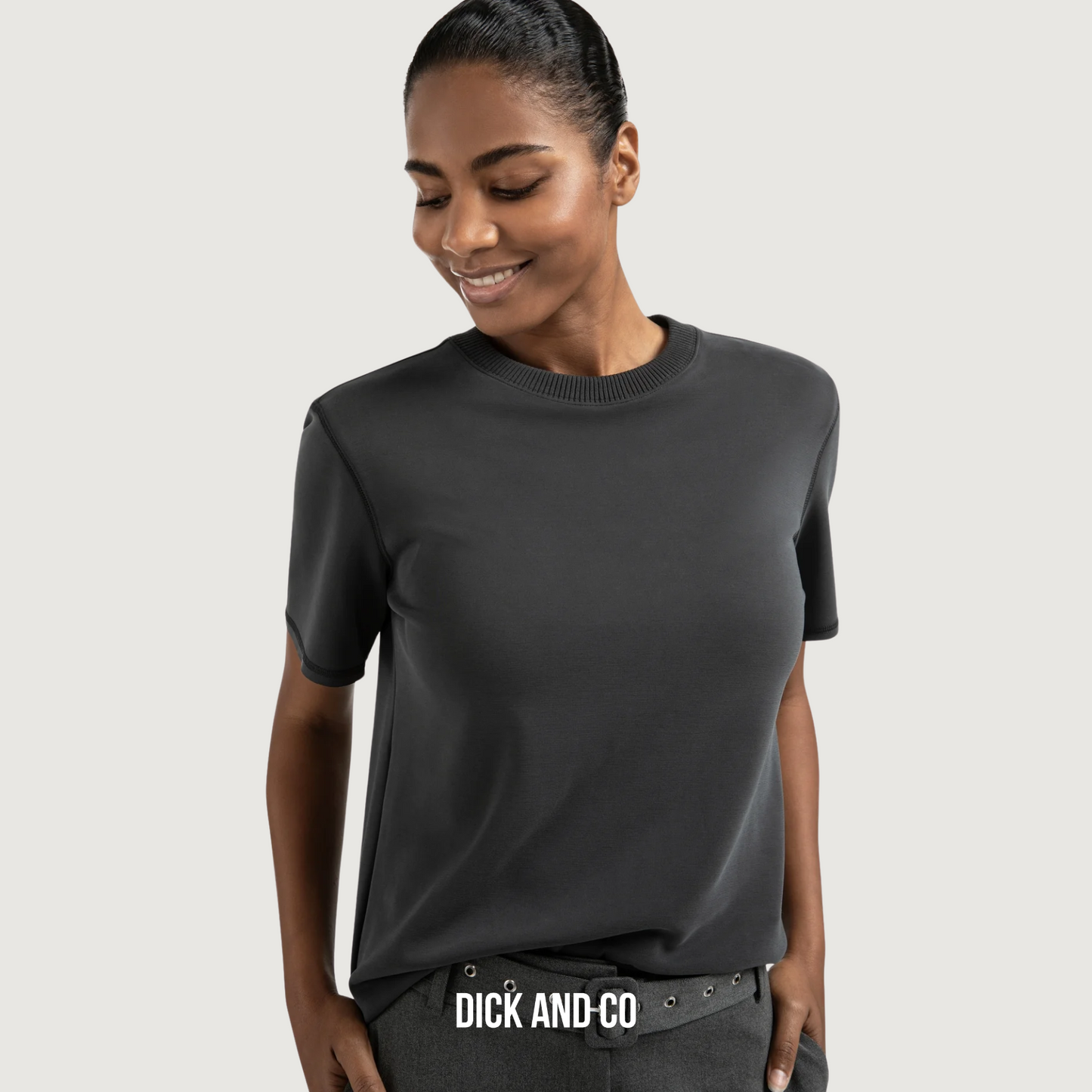 T-shirt met ribkraag (01-109097-509)