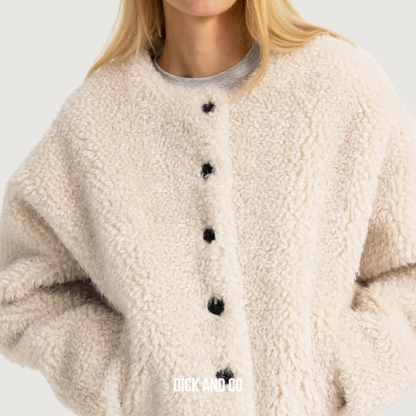 Kort oversized jasje van imitatiebont