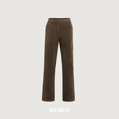 Suedine pantalon met wijde pijpen
