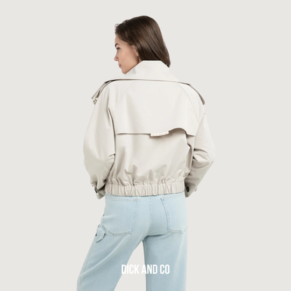 Kort bomberjack met trenchcoatdetails