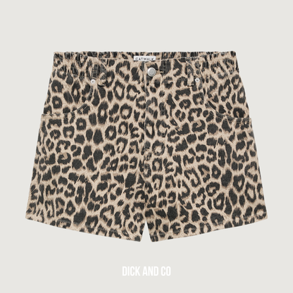 Leopard short with elastic waistband