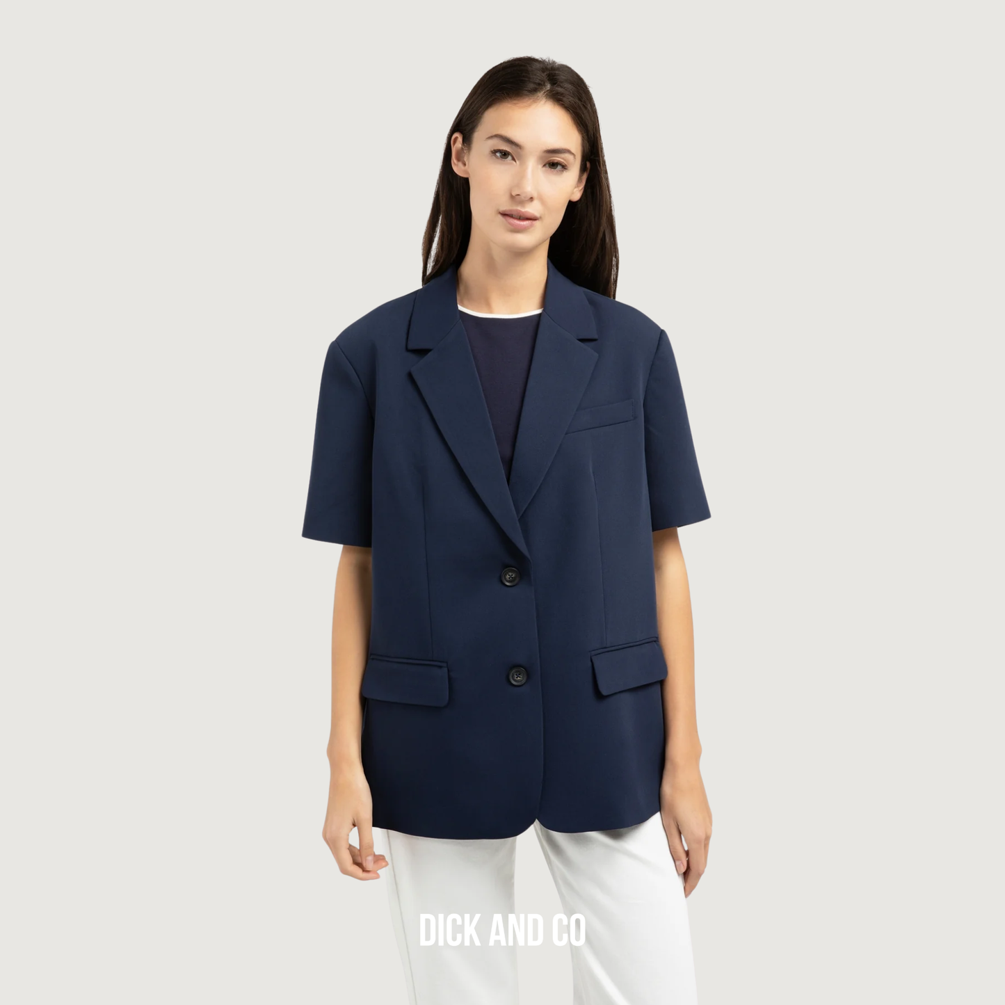 Oversized blazer met korte mouwen