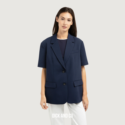 Oversized blazer met korte mouwen