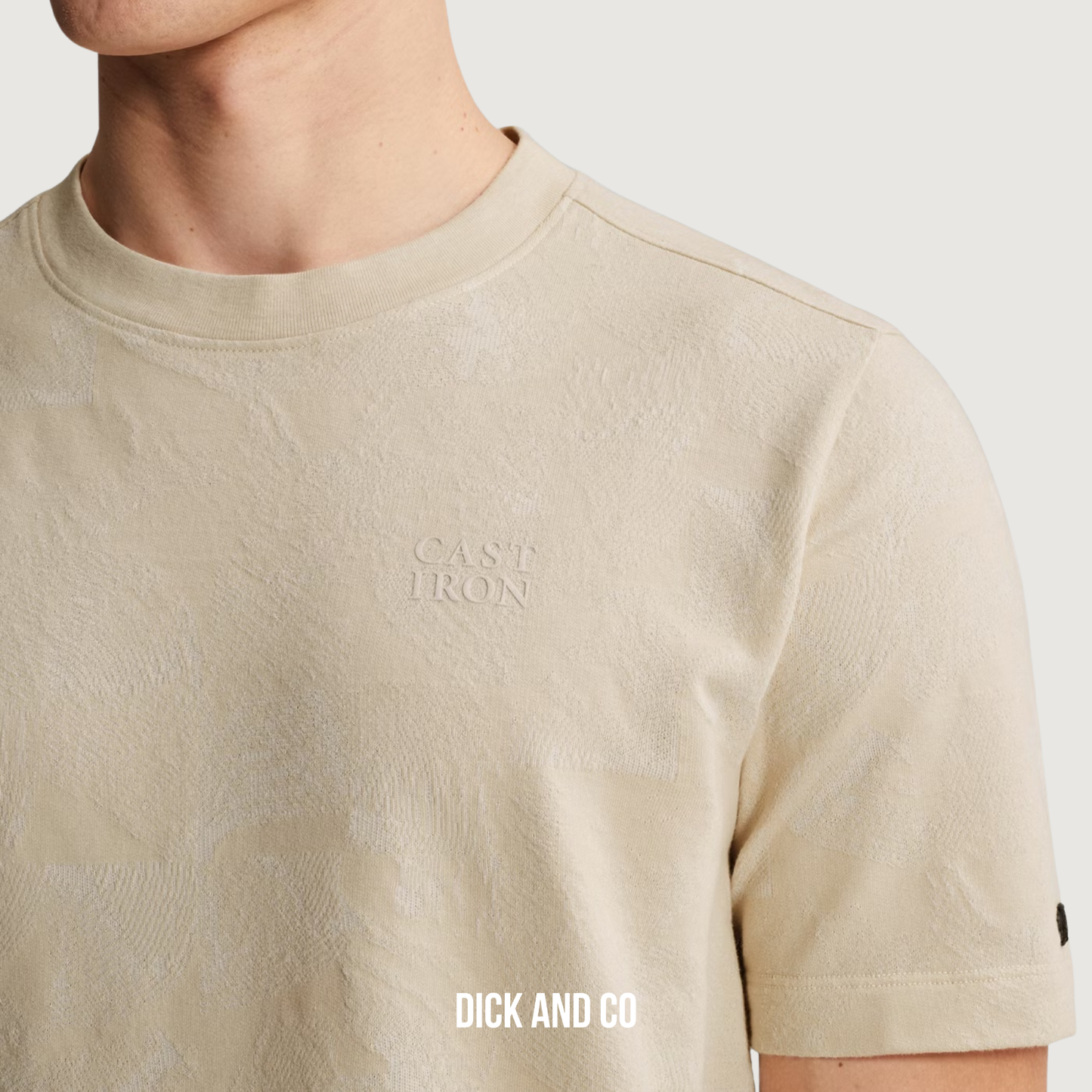T-shirt van piqué met jacquardpatroon
