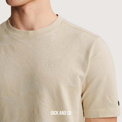 T-shirt van piqué met jacquardpatroon