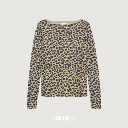 Long sleeve met cheetah print