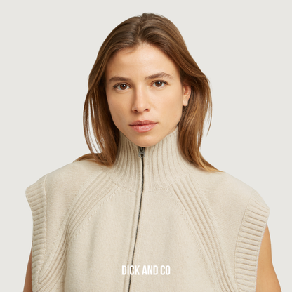 Heavy Moto Zip Vest Knit