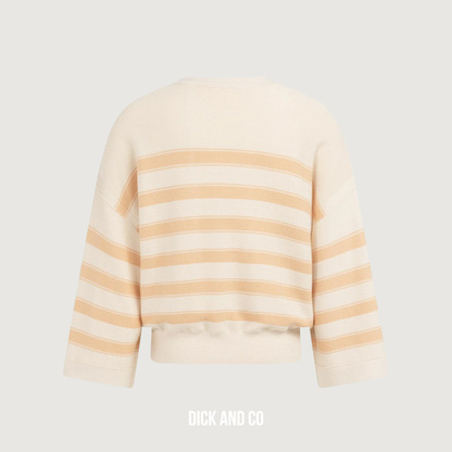 Gebreide sweater met strepen en wijde mouwen
