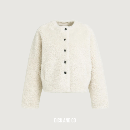 Kort oversized jasje van imitatiebont