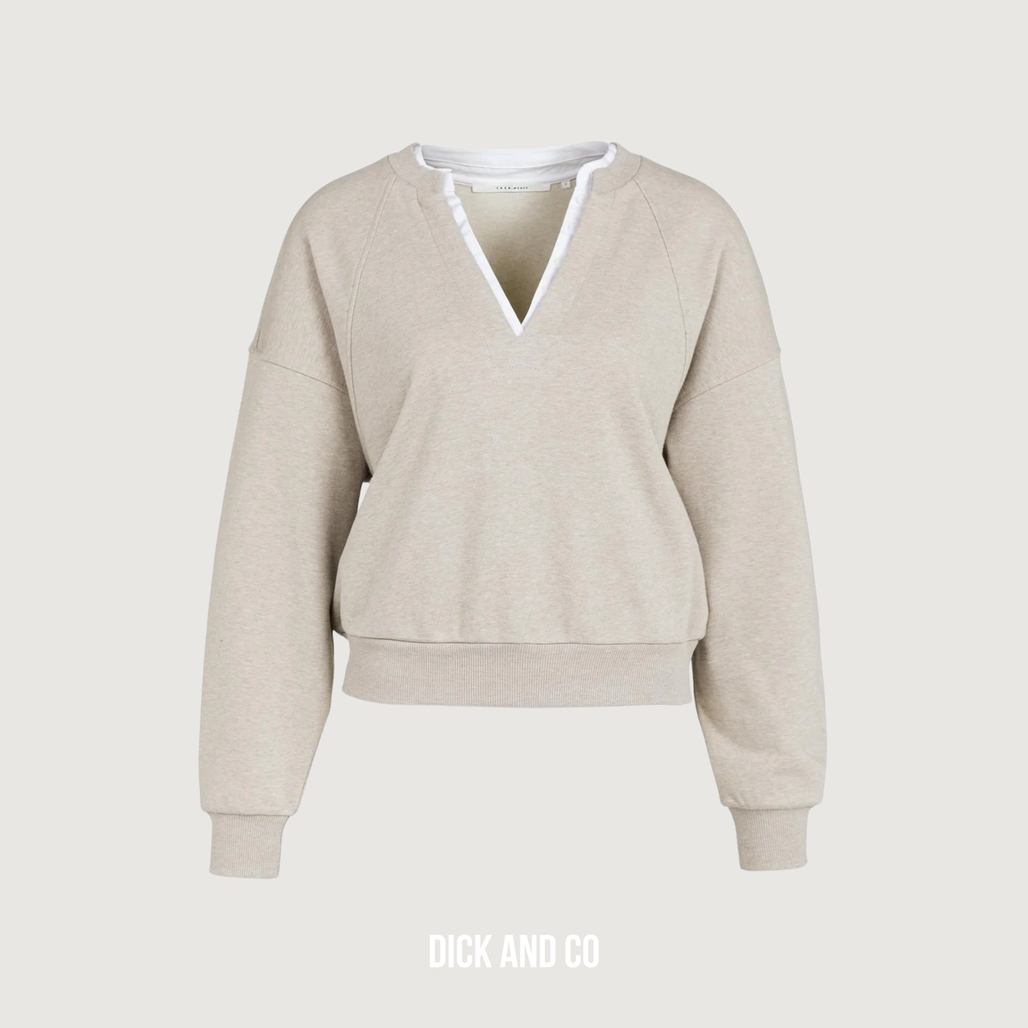 Sweater met geweven kraag