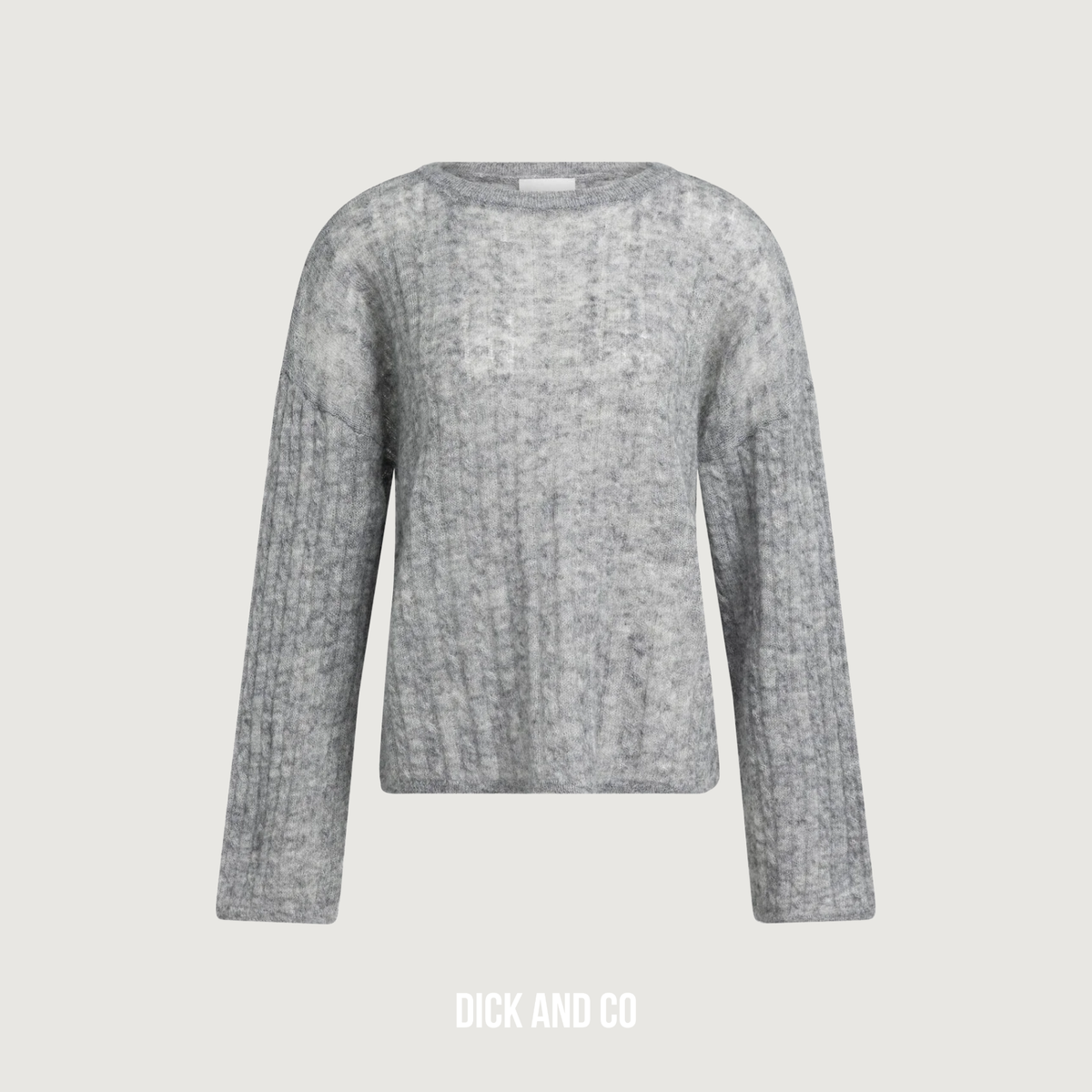 Oversized trui met kabelpatroon en boothals