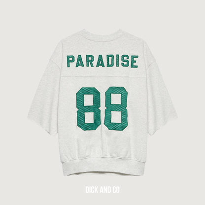 Short sleeve graphic sweater