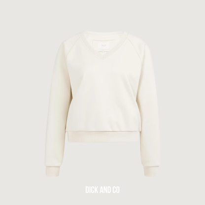 Sweater met V-hals en geribde boorden