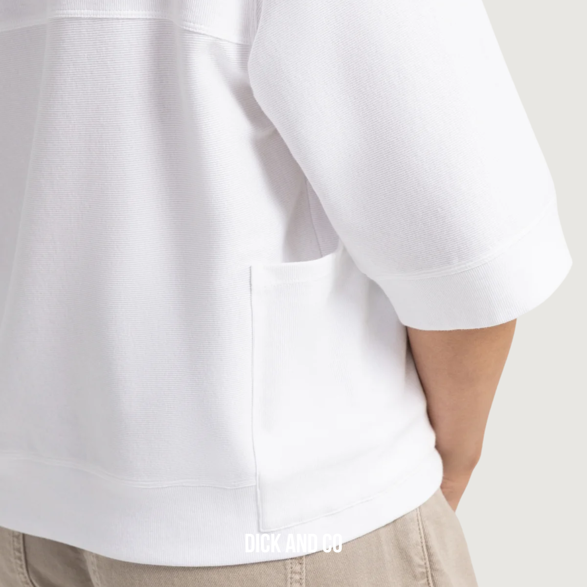 Ribgebreide jersey top met korte mouwen