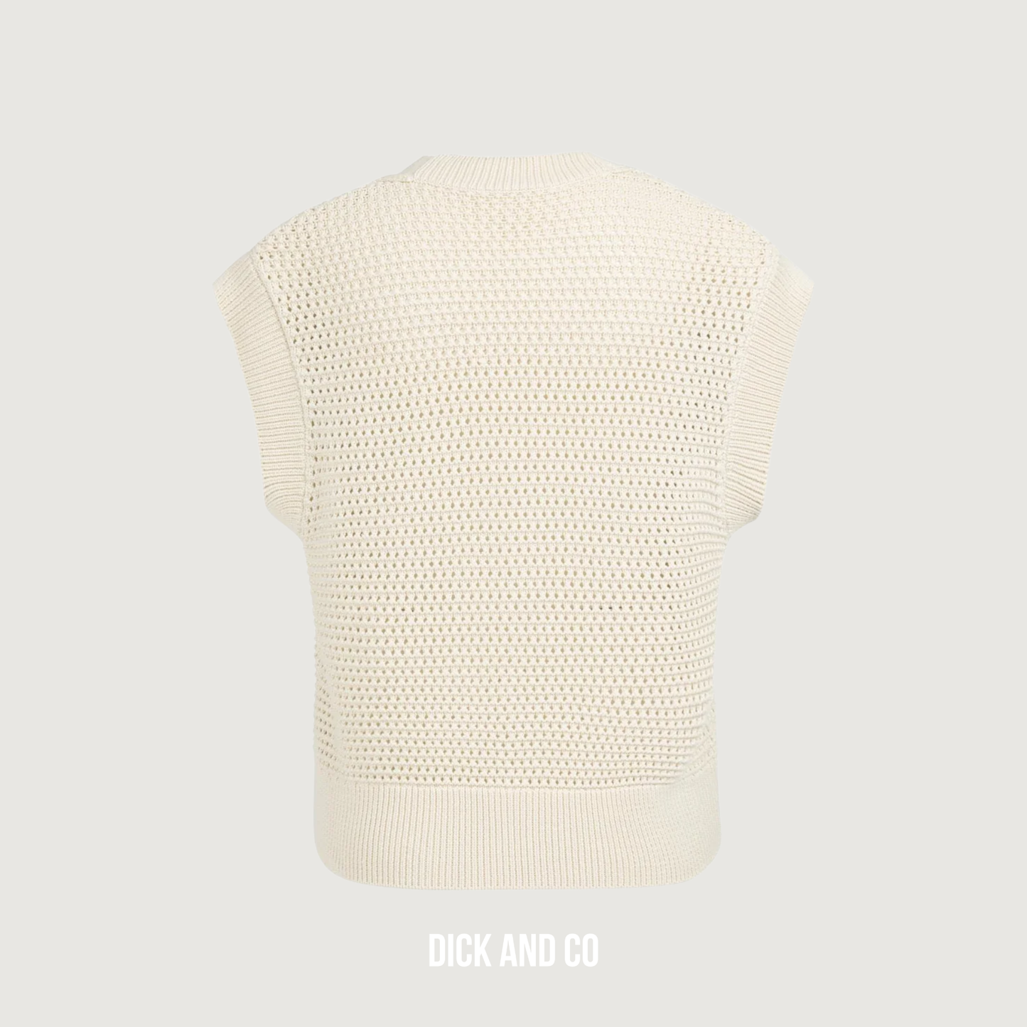 Mouwloos grofgebreid vest met rits