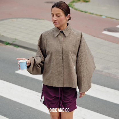 Check cape jacket