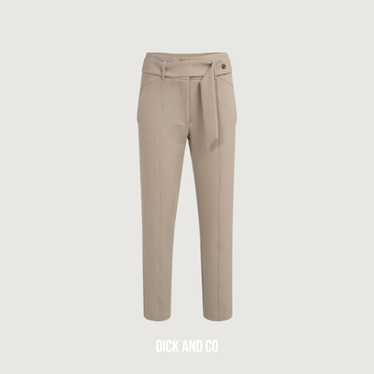 Pantalon met hoge taille en ceintuur